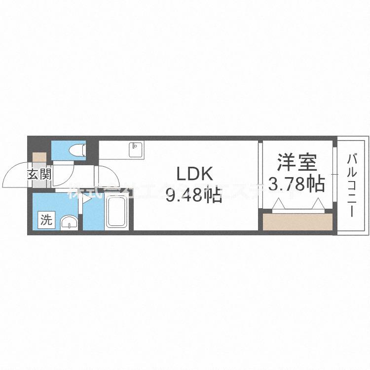 GRAND STEADY西田辺(1LDK/1階)の間取り写真