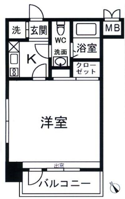 エステートモア高宮通(1K/5階)の間取り写真