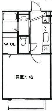 エルメゾンM(1K/1階)の間取り写真