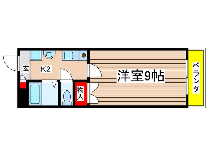 グリーンコートII(1K/2階)の間取り写真