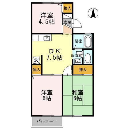 ハイツひまわり(3DK/2階)の間取り写真