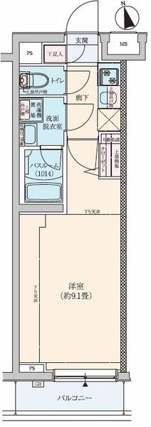 ロアール板橋桜川(1K/3階)の間取り写真