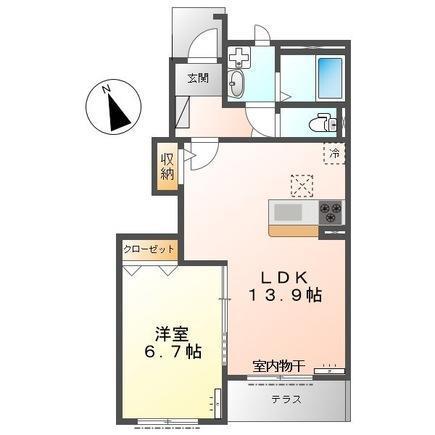 クリスタルパレス(1LDK/1階)の間取り写真