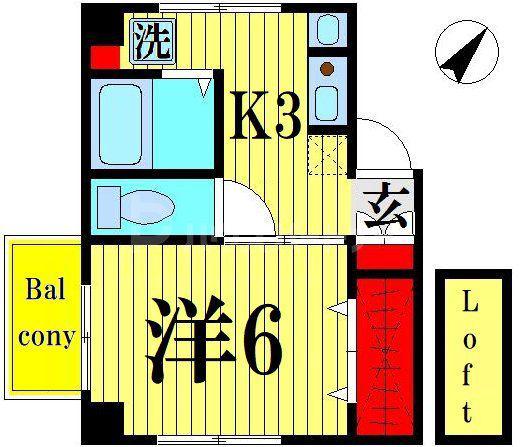 ビェルジェ II(1K/1階)の間取り写真