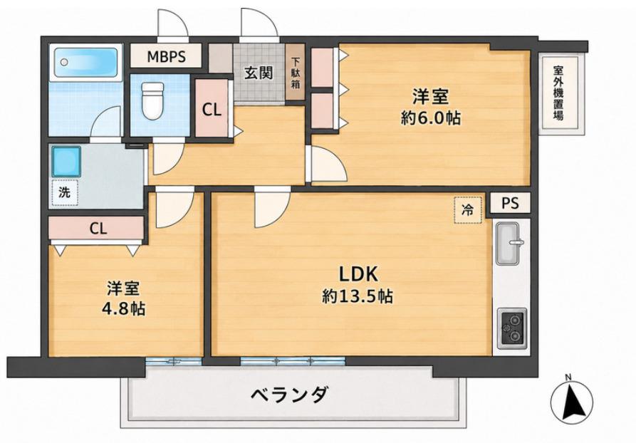 新宿セントラルハイツプラザ(2LDK/5階)の間取り写真
