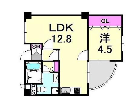 武庫之荘フレックスIII(1LDK/2階)の間取り写真
