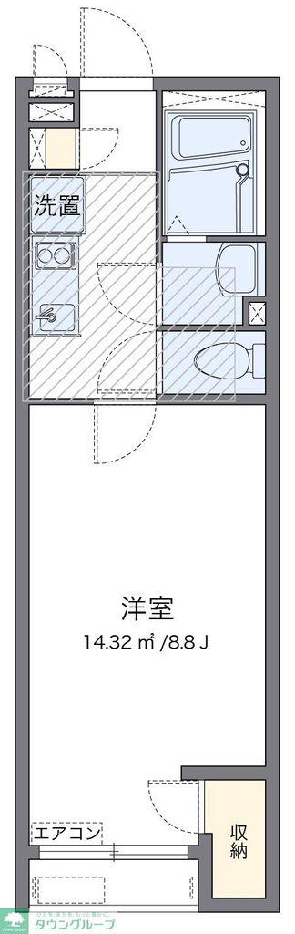 ミランダイーゼル(1K/1階)の間取り写真
