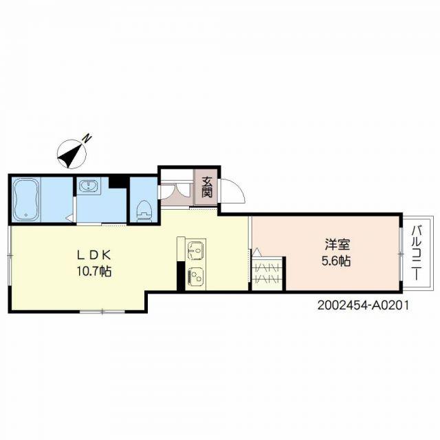シャーメゾン純心電停前(1LDK/2階)の間取り写真
