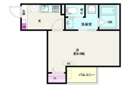 JACK SHINSHIRAOKAI(1K/2階)の間取り写真