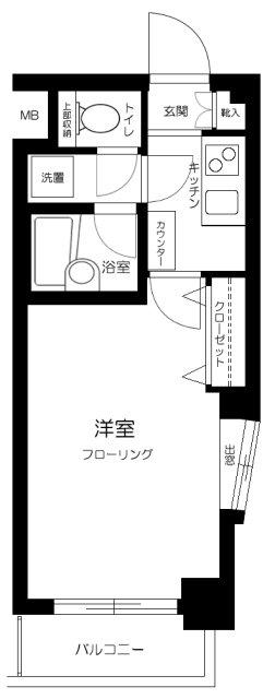 ティアラ大崎(1K/6階)の間取り写真