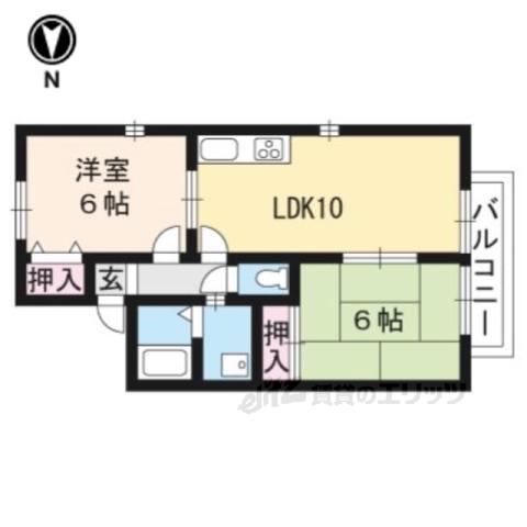 クレール井ノ口A棟(2LDK/1階)の間取り写真