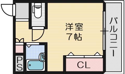 アンフィニィ・橋の内III(ワンルーム/2階)の間取り写真