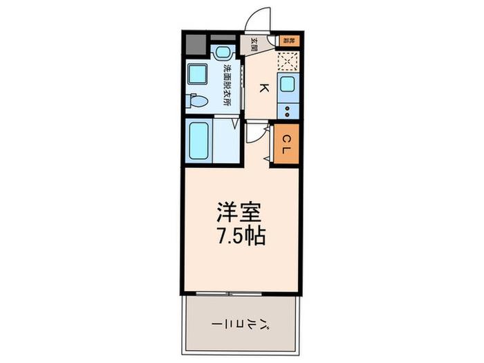 WALK1MINUTES王子公園(1K/6階)の間取り写真