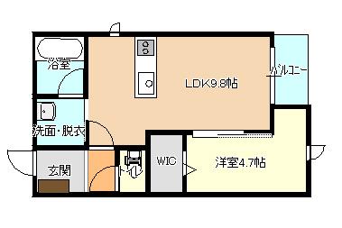 アオーラ中山(1LDK/2階)の間取り写真