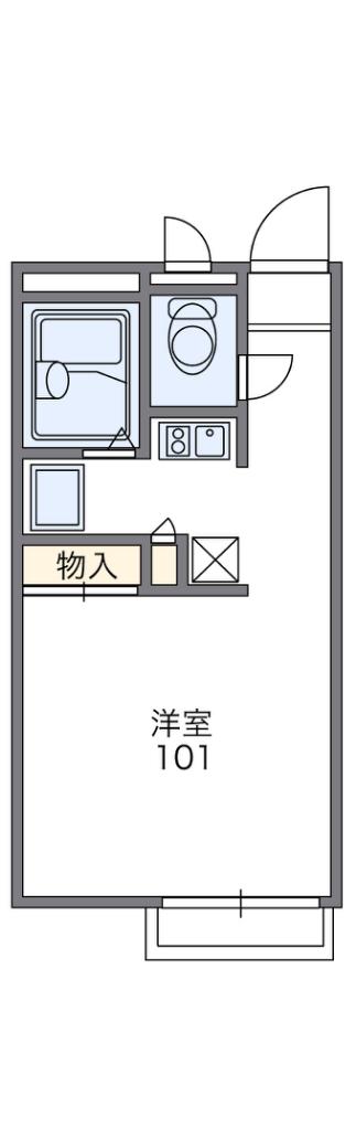 レオパレス 渚(1K/1階)の間取り写真