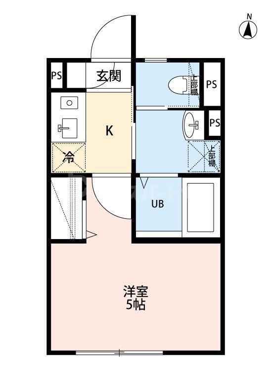 ROBOT HOME 一之江II(1K/2階)の間取り写真