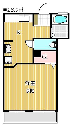 屋敷ニューハイツ(1K/3階)の間取り写真