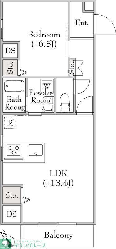 ルミークアン蒲田(1LDK/8階)の間取り写真