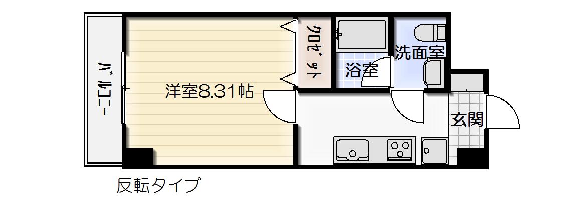 SKYガーデン(1K/5階)の間取り写真