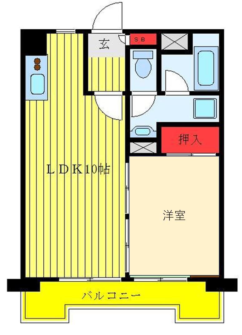柏瀬マンション(1LDK/3階)の間取り写真