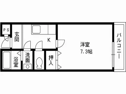 シエスタ(1K/2階)の間取り写真