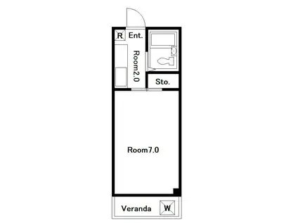 ソシアルSATOUマンション(1K/4階)の間取り写真