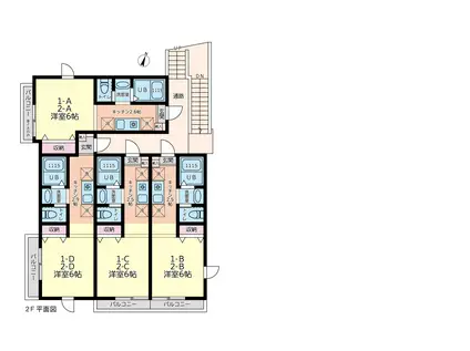 ヴァンヴェール横浜西谷(1K/1階)の間取り写真