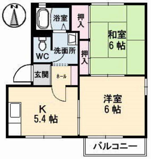 マーガレットハイツ(2K/2階)の間取り写真