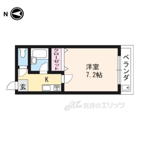サンリッチ上桂(1K/1階)の間取り写真