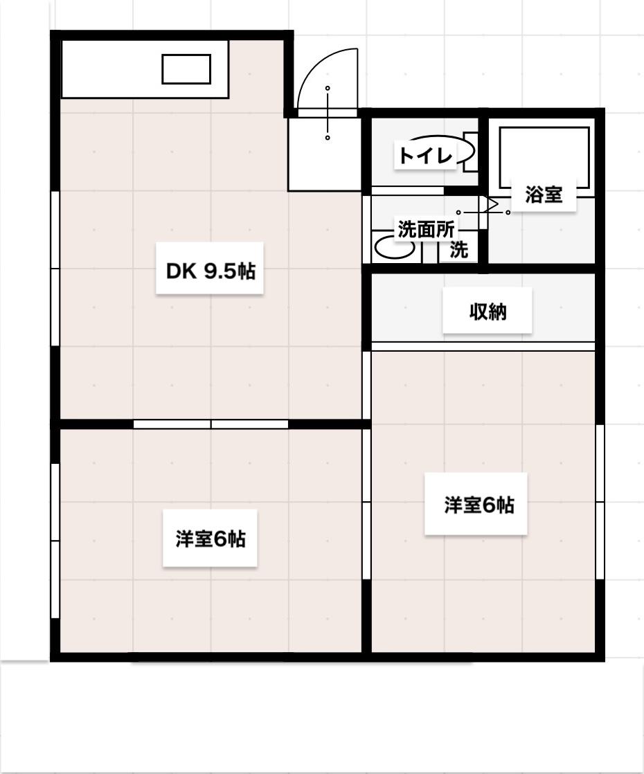 オルテンハウスB(2DK/2階)の間取り写真