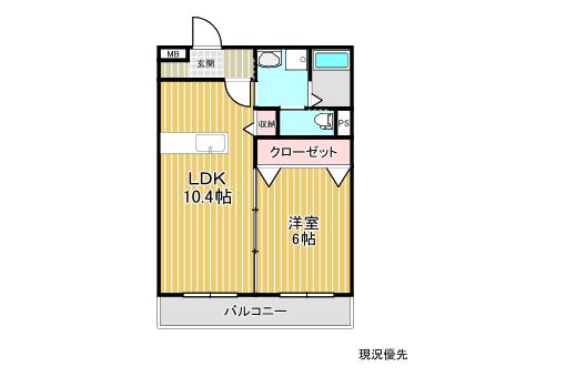 MS LAPIS(1LDK/3階)の間取り写真