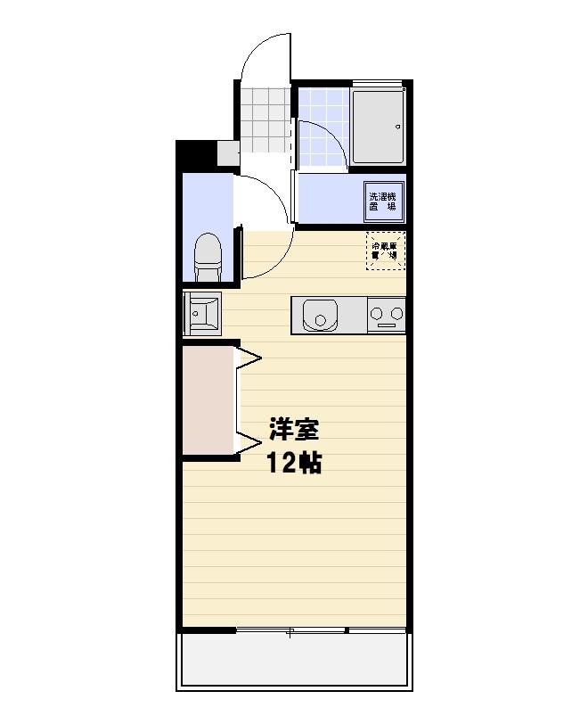 新西ビル(ワンルーム/4階)の間取り写真