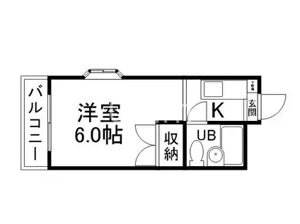 サインハイツコジマII(1K/4階)の間取り写真