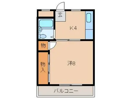 サブライム千代(1K/3階)の間取り写真