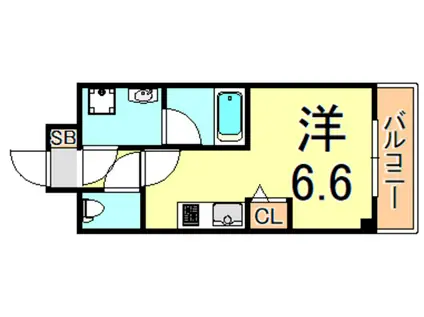 AILE武庫之荘 (ワンルーム/3階)の間取り写真