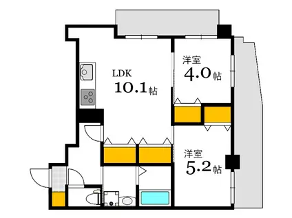 AXIS BLD(2LDK/10階)の間取り写真