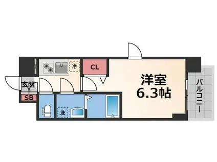 エスリード大阪CENTRAL AVENUE(1K/10階)の間取り写真