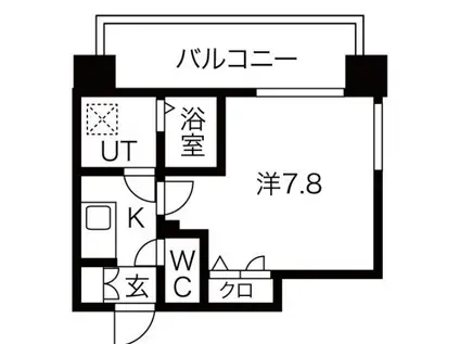 メイクス矢場町II(1K/8階)の間取り写真