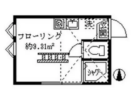 フェリス鷺宮(ワンルーム/2階)の間取り写真