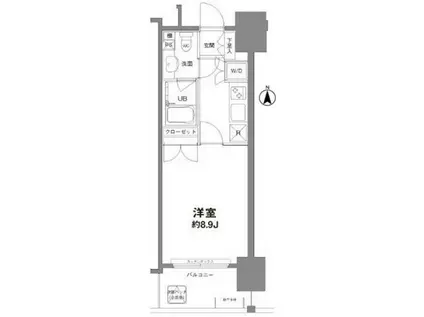 コンフォリア新宿御苑I(1K/2階)の間取り写真