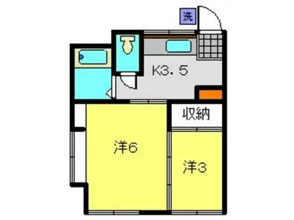 マ・コートドール(2DK/2階)の間取り写真