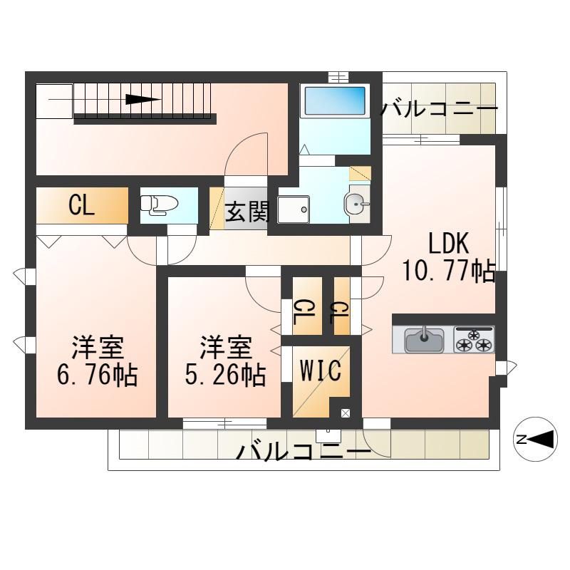 経堂OKコート(2LDK/3階)の間取り写真