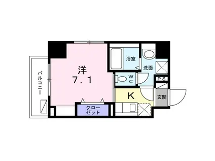 スアヴィス平塚宝町(1K/3階)の間取り写真