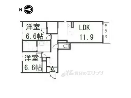 シャーメゾン久我(2LDK/1階)の間取り写真