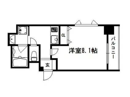 ベラジオ京都洛南II(1K/4階)の間取り写真