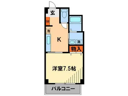 リバーシティハイツOKADA(1K/4階)の間取り写真