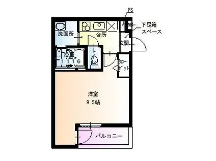 フジパレス堺北花田Ⅲ番館(1K/1階)の間取り写真