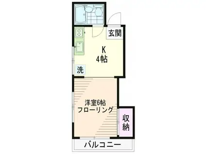 メゾン赤松(1K/2階)の間取り写真