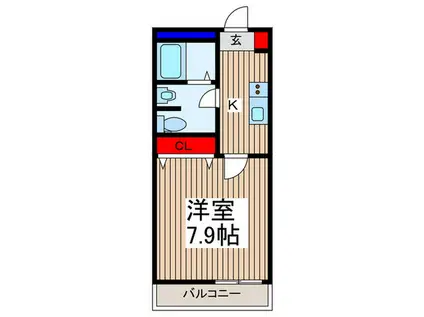 M QUARTO新井宿I(1K/1階)の間取り写真