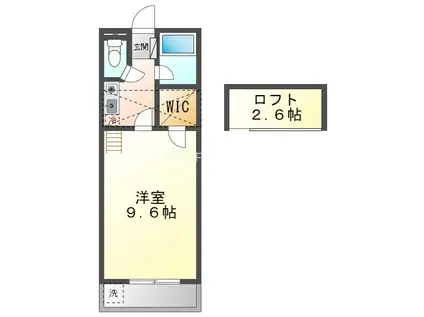 セザンヌ原町3(1K/2階)の間取り写真